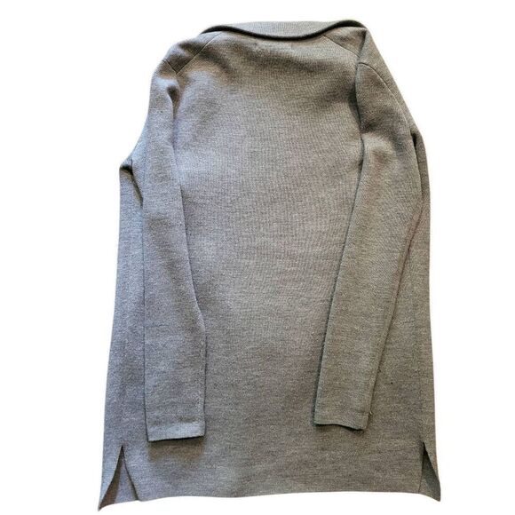 Tahari Sweater Blazer Women's XS Grey Merino Wool Blend Open Knit - Picture 2 of 4